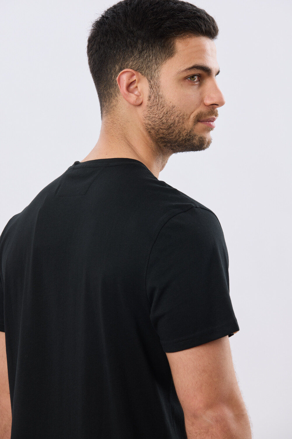 REMERA ESTAMPADA DE ALGODÓN Negro
