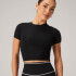 Polo Cotton Jersey Cropped Baby Tee Mujer Black