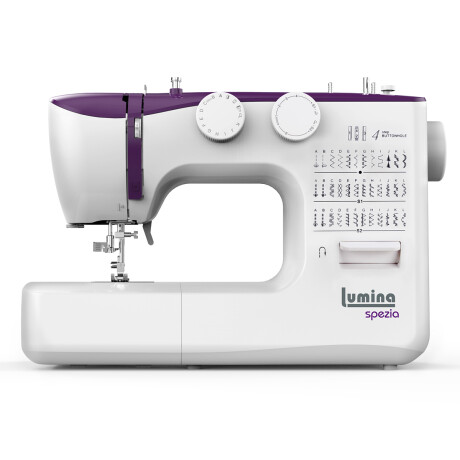 Máquina de coser Lumina Spezia 36 diseños de puntada BLANCO-VIOLETA