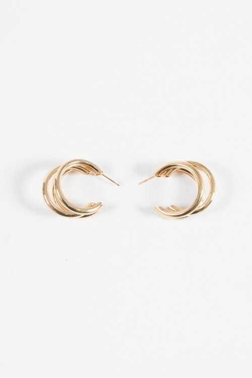 Caravanas triple aro dorado