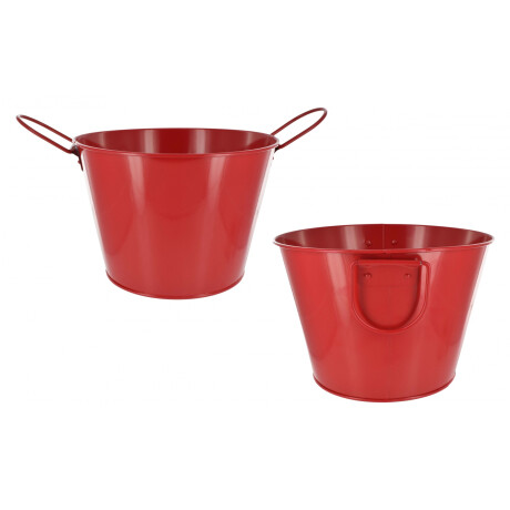 Balde de metal rojo con asas para botellas 24x15.5cm Balde de metal rojo con asas para botellas 24x15.5cm