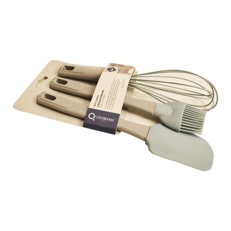 Kit Menage p/ Cocina en Silicona con Espátula Batidor Pincel Celeste