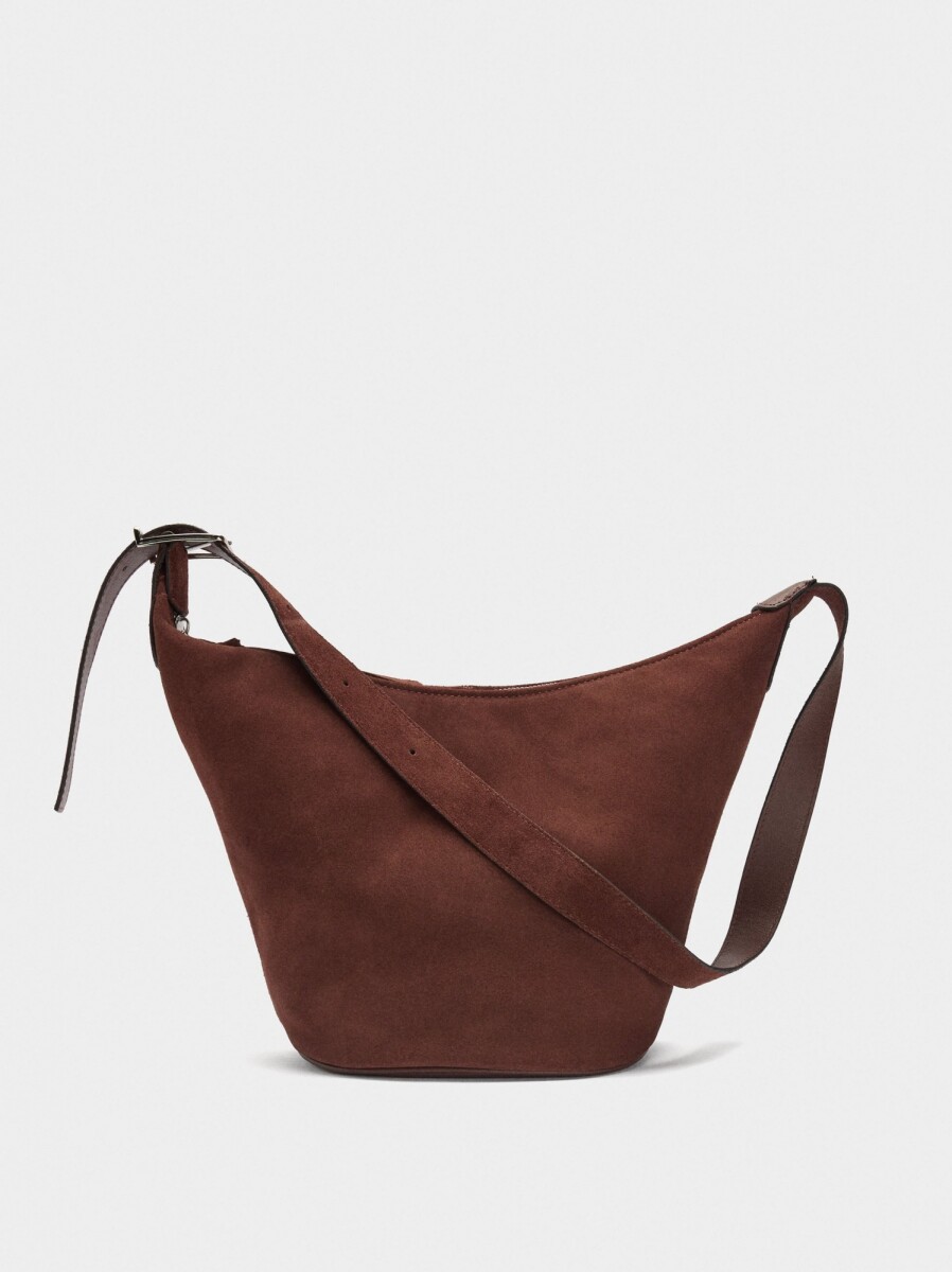 Bolso Bandolera De Piel Lisa - burdeos 