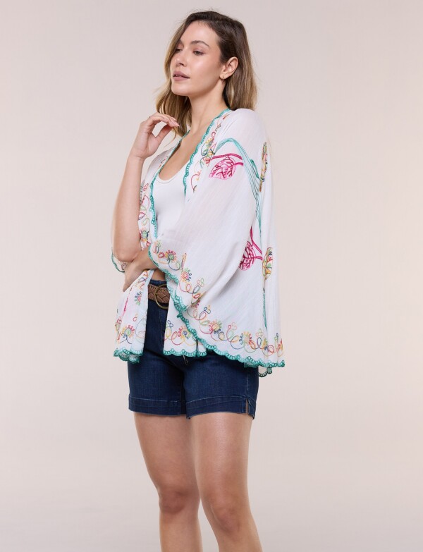 Kimono Bordado BLANCO/MULTI
