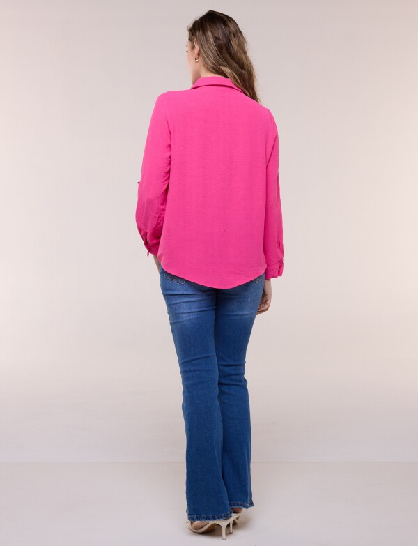 Blusa Holgada Triple Botón FUCSIA