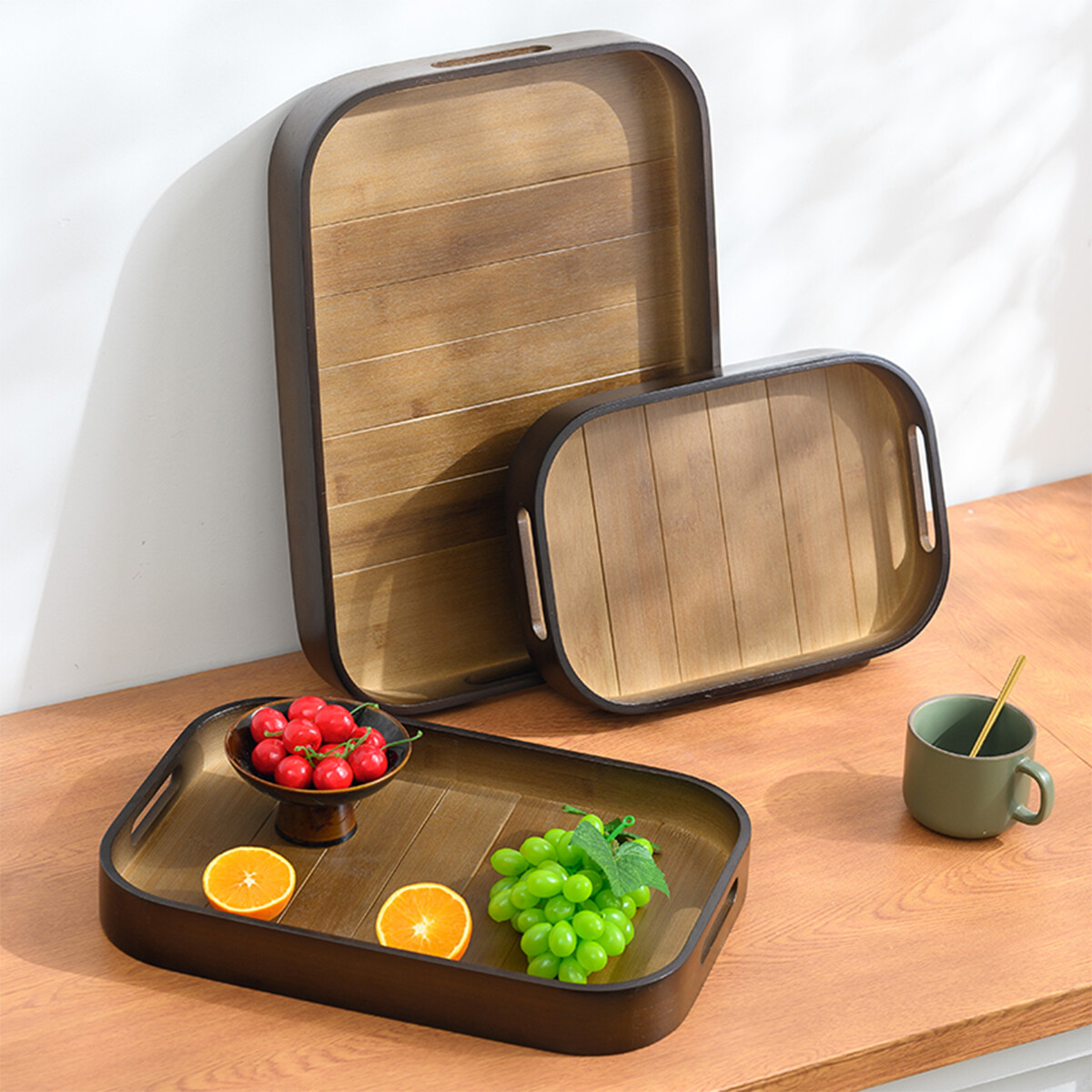 Bandeja Rectangular Bambu - Set 3 Medidas 
