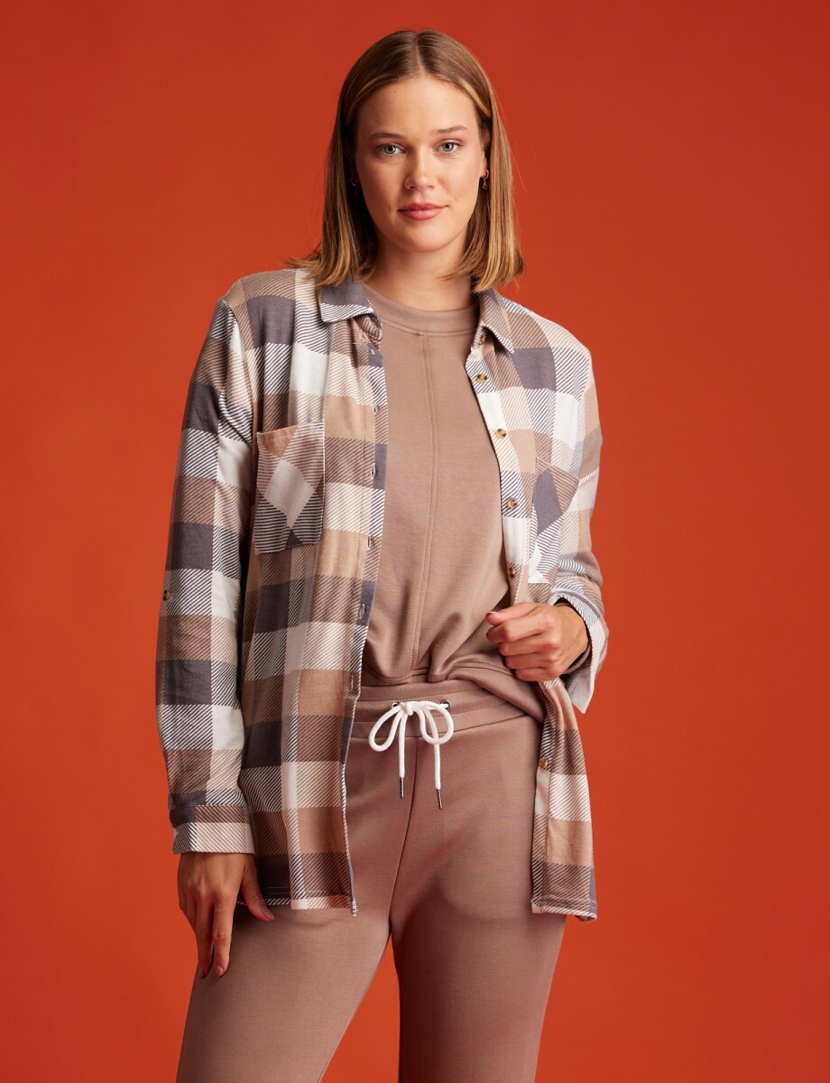 Camisa Soft Cuadros - Multi/beige 