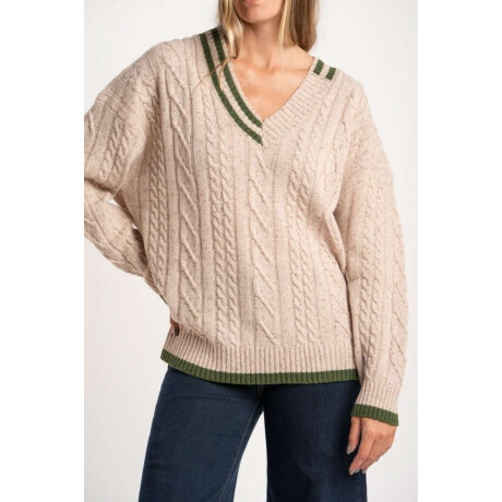 Sweater Lana Escote V Nacar