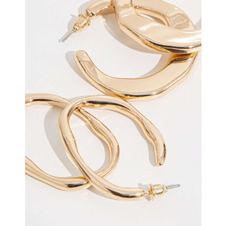 Aros Argollas Set Metal Dorado