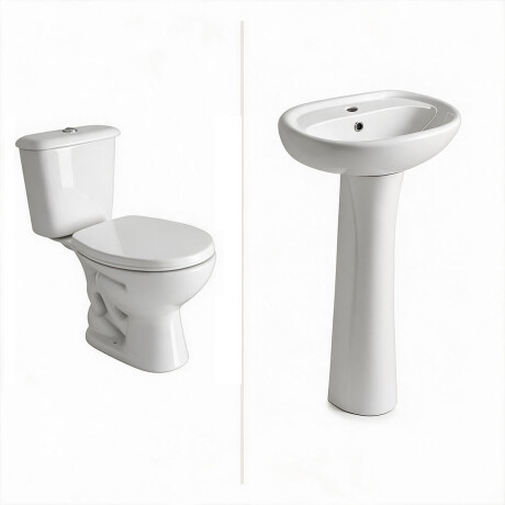 JUEGO DE LOZA SANITARIA ANDINA BLANCO BRILLANTE COMPLETO BLANCO