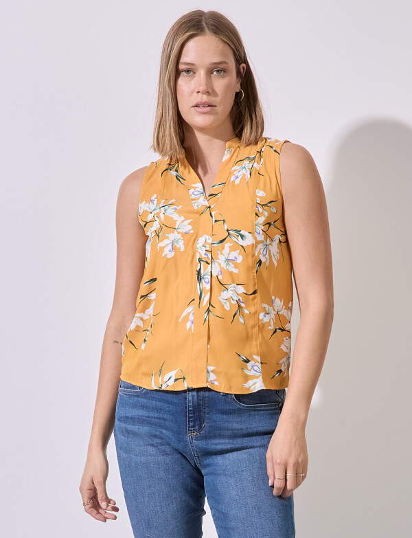 Blusa Flores MOSTAZA/MULTI