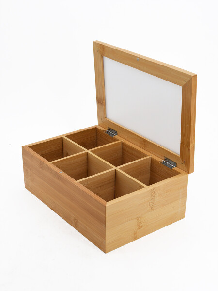 CAJA DE TÉ 6 ESPACIOS MADERA