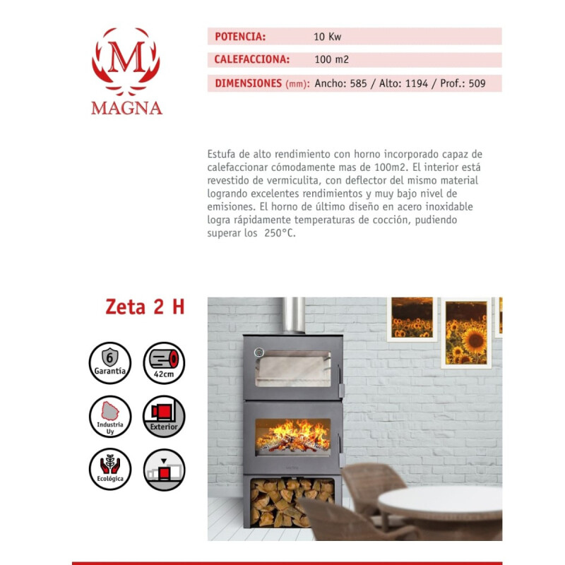 Calefactor Zeta Horno 13 kw Magna Calefactor Zeta Horno 13 kw Magna