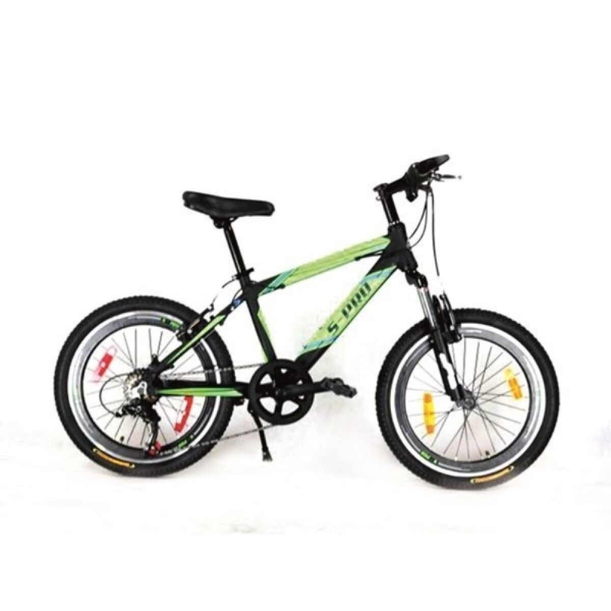 Bicicleta S-pro Mtb Vx R.20 Niño Aluminio C/suspencion - Negro/verde 