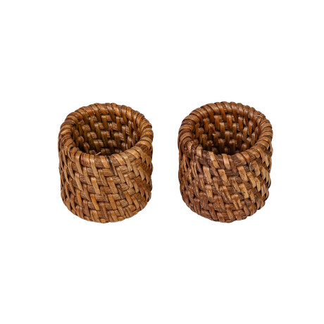 ANILLO P/SERVILLETAS RATTAN MARRON SET 2 ANILLO P/SERVILLETAS