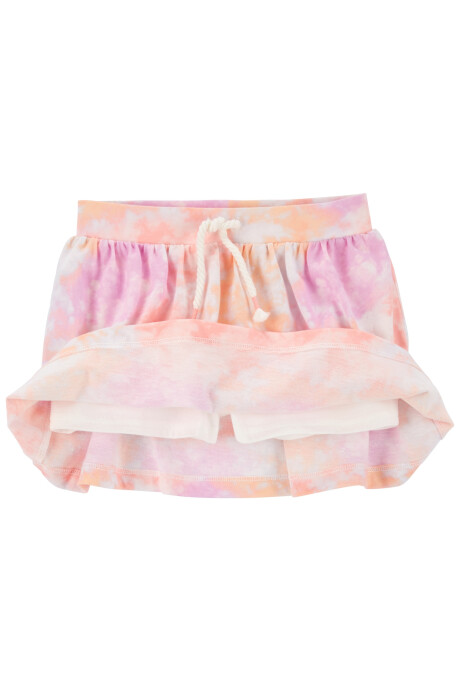 Short pollera de algodón diseño tie-dye Sin color