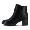 Darkness Bota De Dama Caña Baja Taco Cuadrado Dos Tiras - Negro Negro
