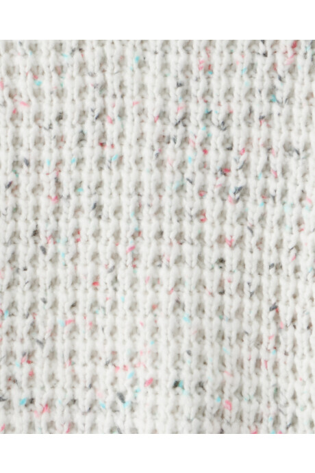 Buzo de punto, color crema con diseño confeti Sin color