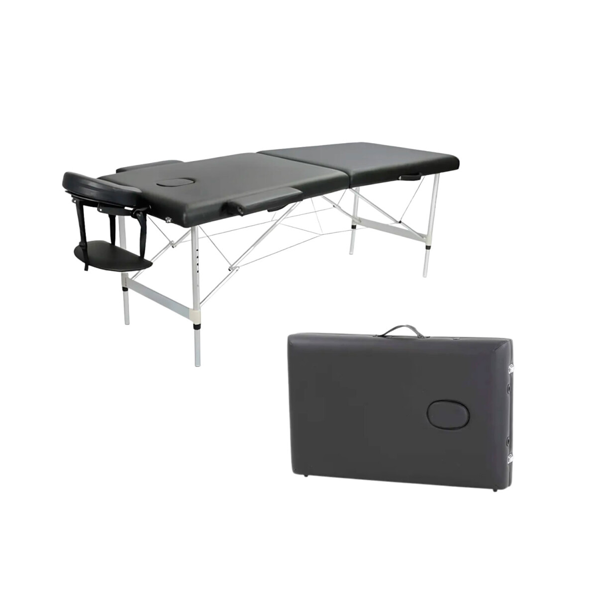 Camilla Portátil Profesional Lumax de Aluminio 185x60cm - Negra 