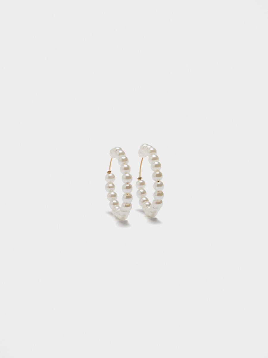 Aros Con Perlas blanco