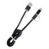 Cable 2 En 1 Lightning Y Micro Usb Plano Carga Calidad Variante Color Negro