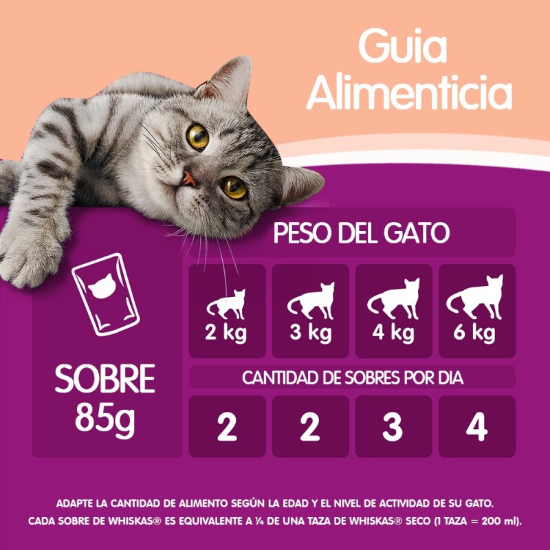 WHISKAS EN SALSA DE SALMON ALIMENTO HUMEDO 85 GR