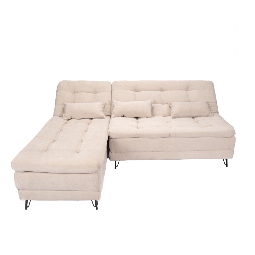 Sillón Cama con Chaise Izquierdo y derecho - Nice Beige Steel