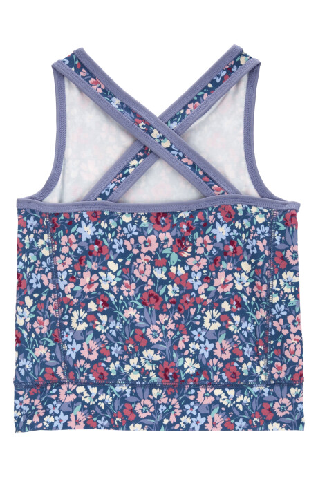 Musculosa deportiva, diseño floral Sin color