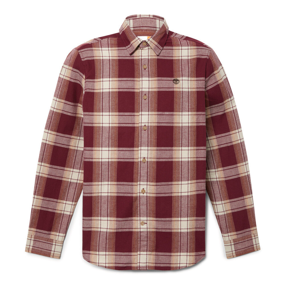 Camisa Herringbone Flannel Check Hombre Burgundy YD
