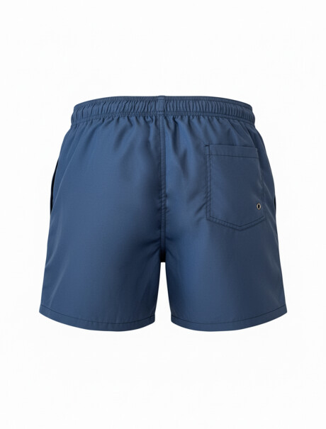 Short de baño liso azul