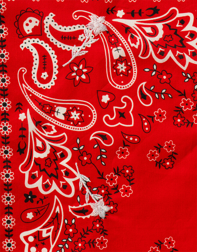 Vinchas Textiles Pañuelo Pañuelo Paisley Bordado - Rojo Cereza