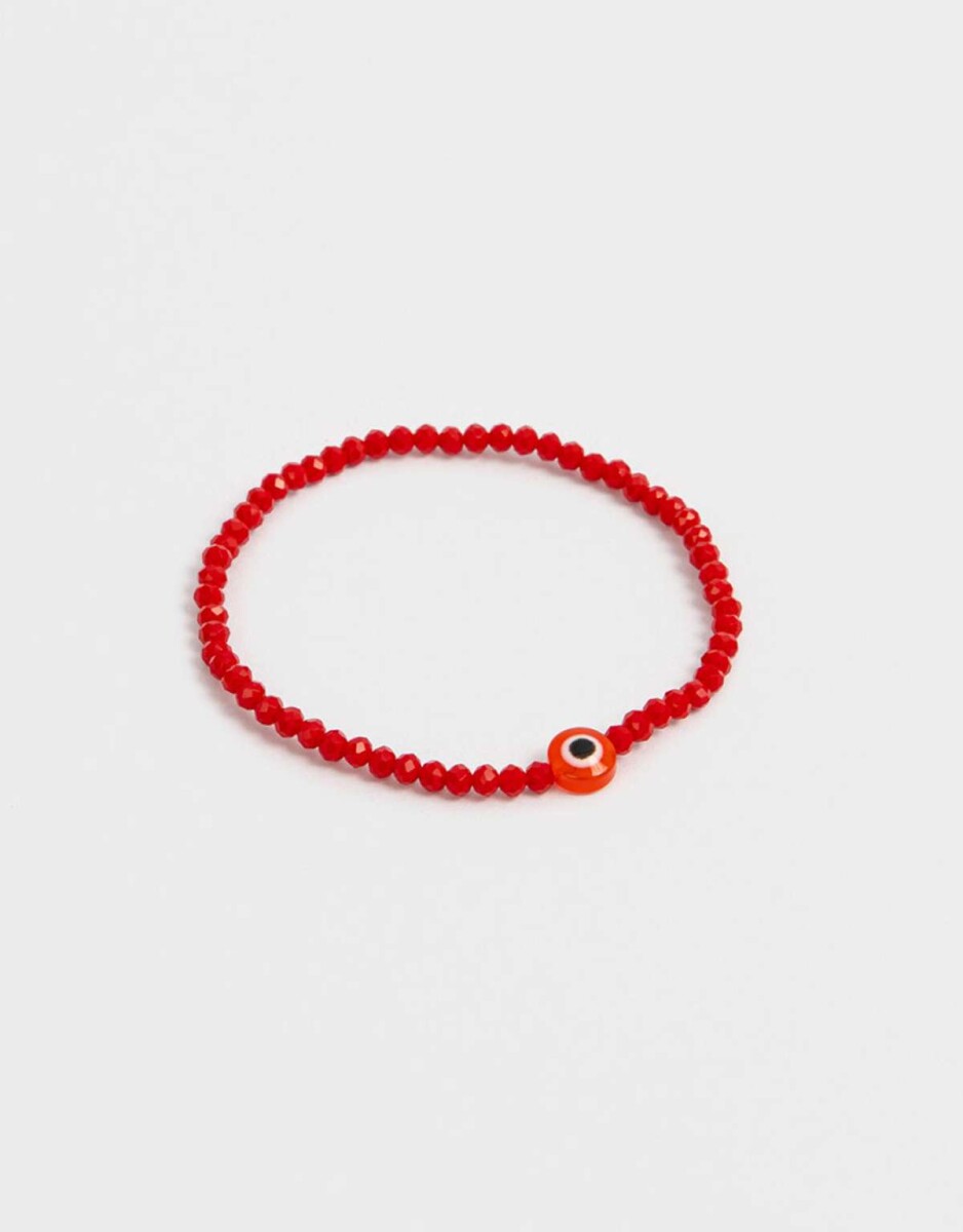 Pulsera Con Mostacillas - Rojo Medio 