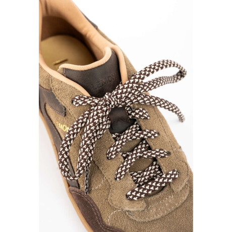 Zapatilla Cuero Combinada Vison