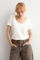 Remera escote en V blanco