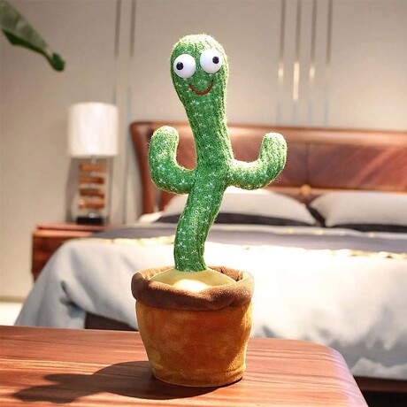 Cactus Muñeco Bailarín c/Música Luz Que Habla Graba y Repite Celeste