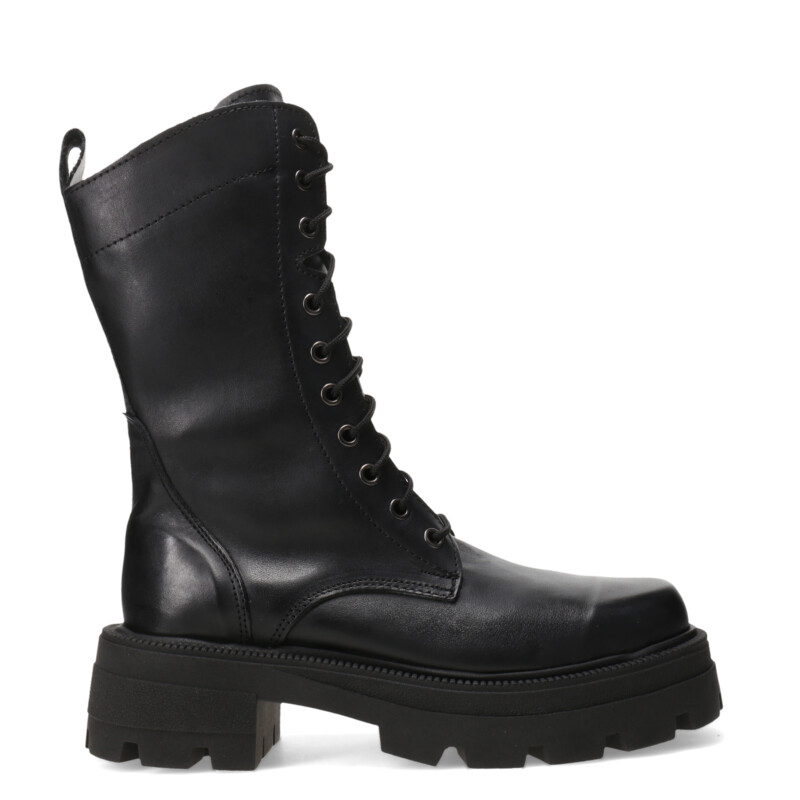 Botas de Mujer Miss Carol YUN acordonada de cuero Negro