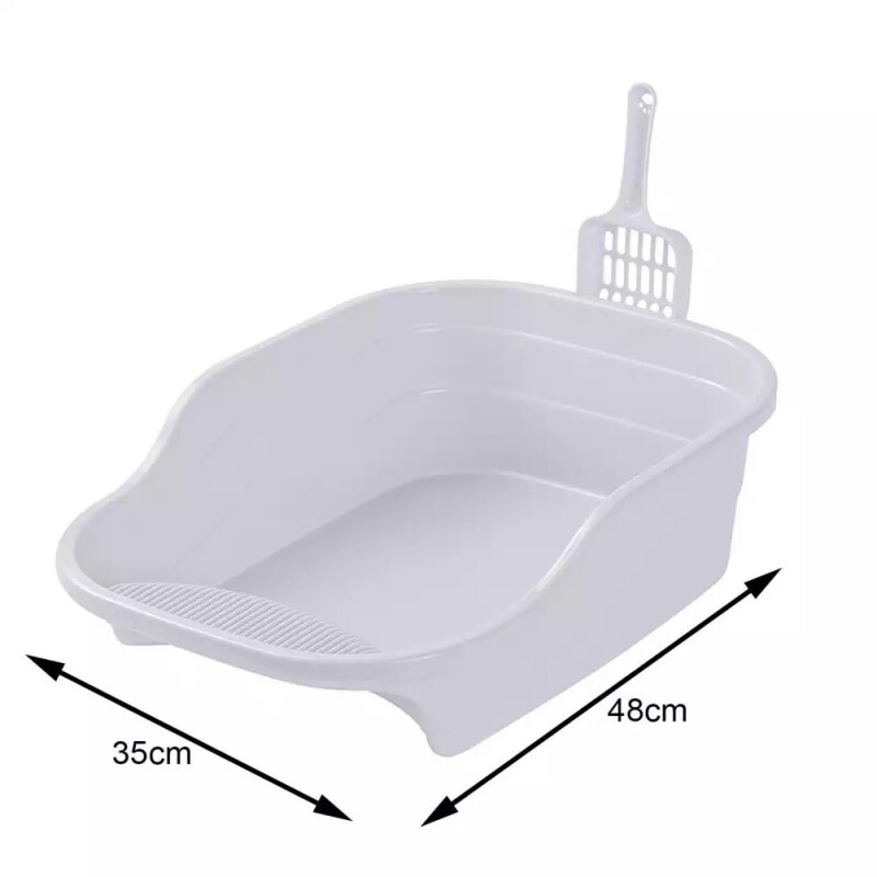 BANDEJA SANITARIA CON ESCALÓN RASCADOR Y PALA DE REGALO GRIS