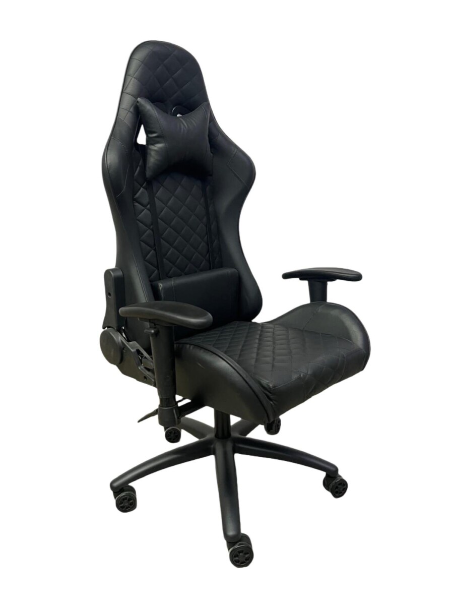 Silla de Oficina Negra PVC con Estructura Metálica 