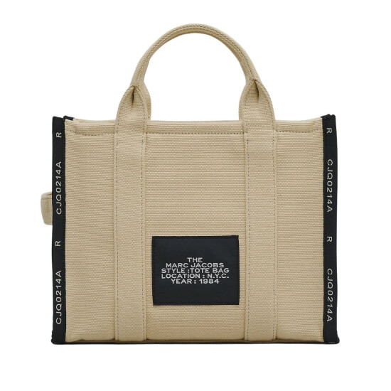 Marc Jacobs- Bolso tejido en jacquard , The Medium Tote Bag Beige