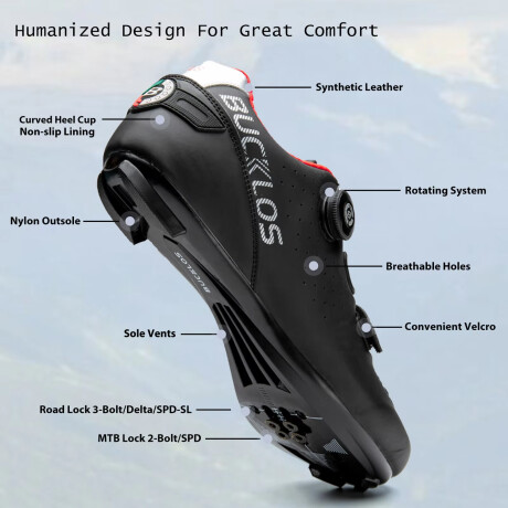 Bucklos - Zapatillas de Ciclismo 800718 - Transpirables. Talle 45. 001
