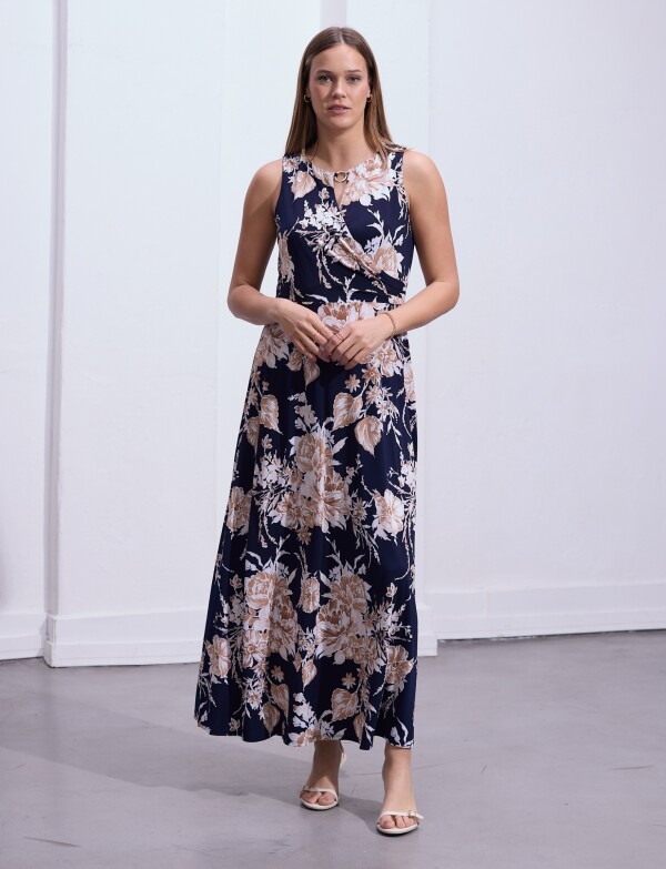 Vestido Maxi Det Metal AZUL/MULTI