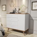 COMODA ALICE 4 CAJONES 1 PUERTA - BLANCO/NATURAL COMODA ALICE 4 CAJONES 1 PUERTA - BLANCO/NATURAL