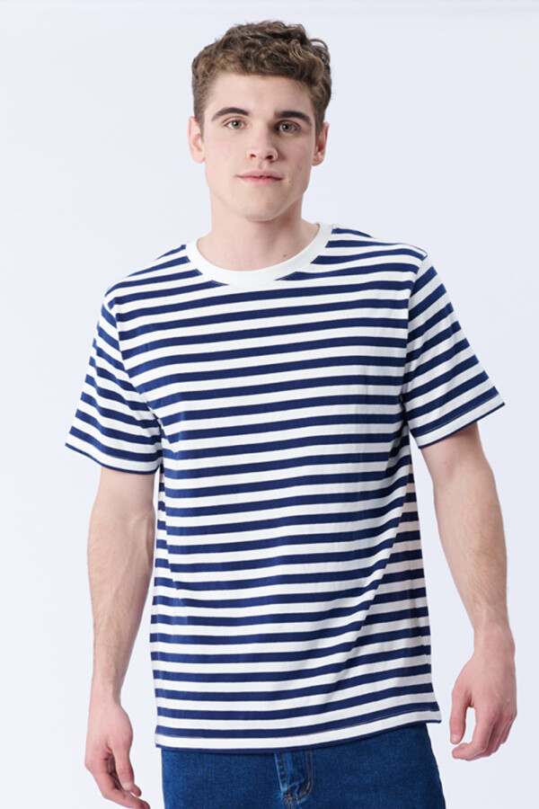 Remera rayada Blanco Y Azul