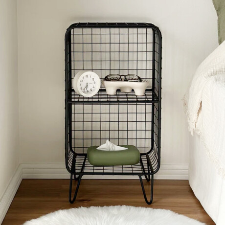 Rack dos estantes vertical Negro