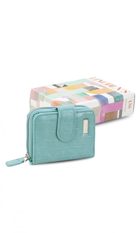 BILLETERA PALOMA AGUAMARINA