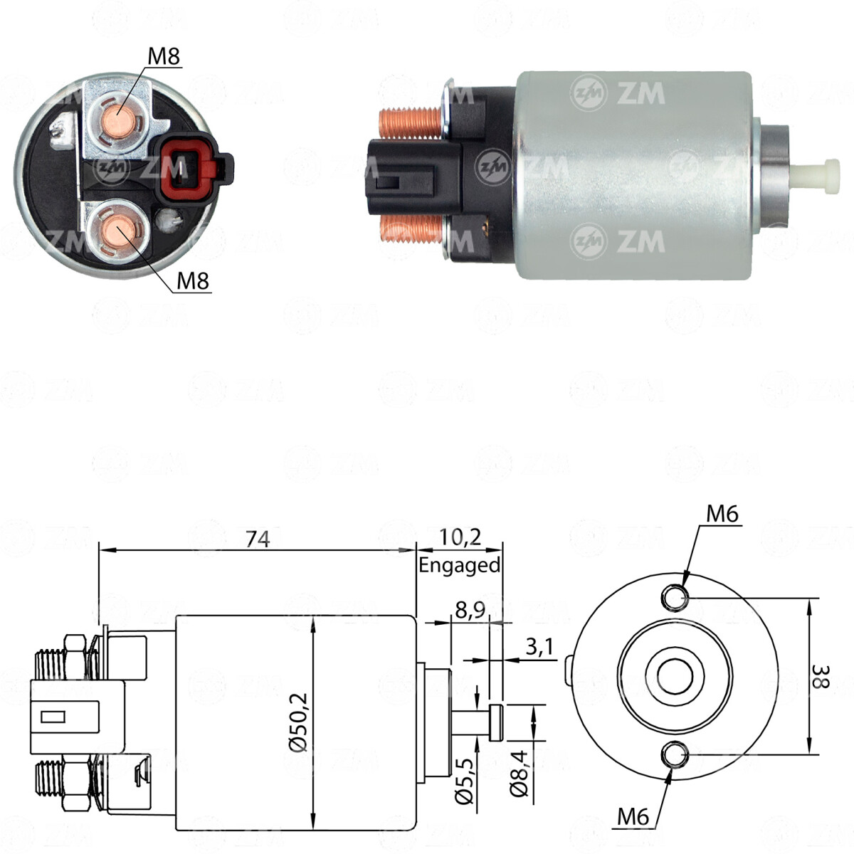 AUTOMATICO DE ARRANQUE HYUNDAI SOL. ARRQ. HYUNDAI SONATA-TUCSON-KIA FORTE-SOUL ZM 