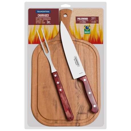 Juego para Asado 3 Piezas Tramontina Churrasco Polywood Rojo Juego para Asado 3 Piezas Tramontina Churrasco Polywood Rojo