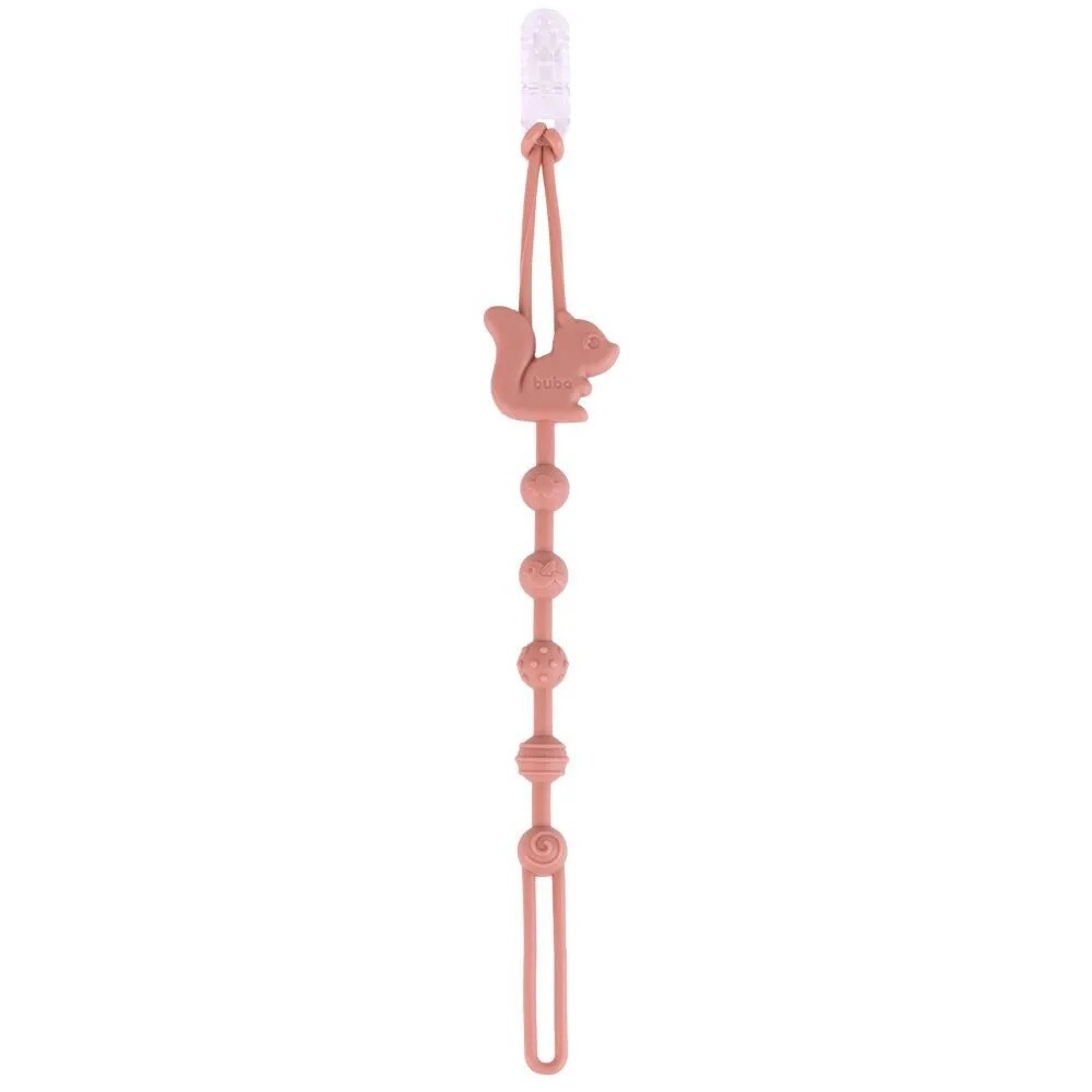 Clip para chupete silicona BUBA Cloudy rosado