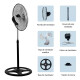 Ventilador De Metal Pie Negro Negro