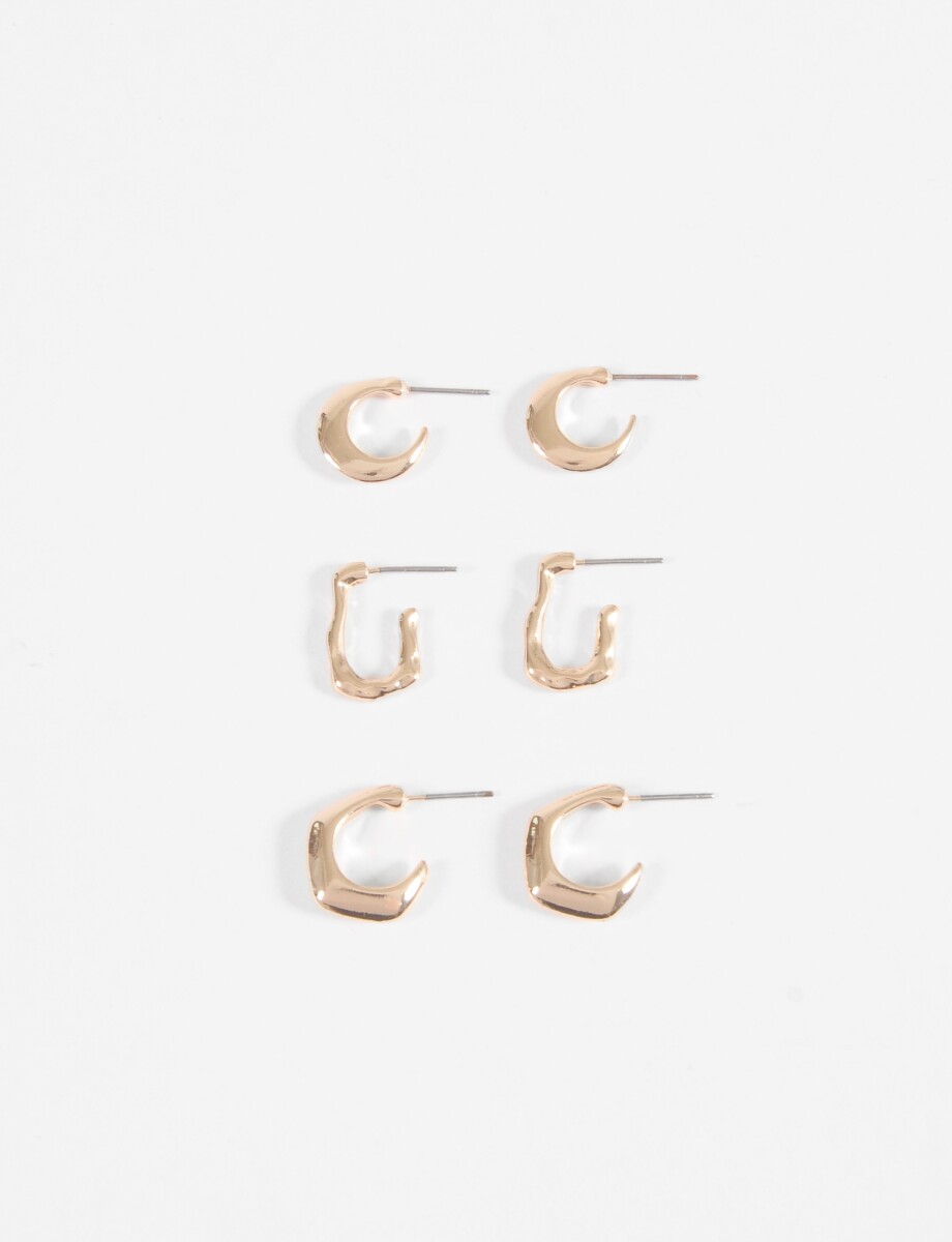 Set 3 aros texture - dorado 